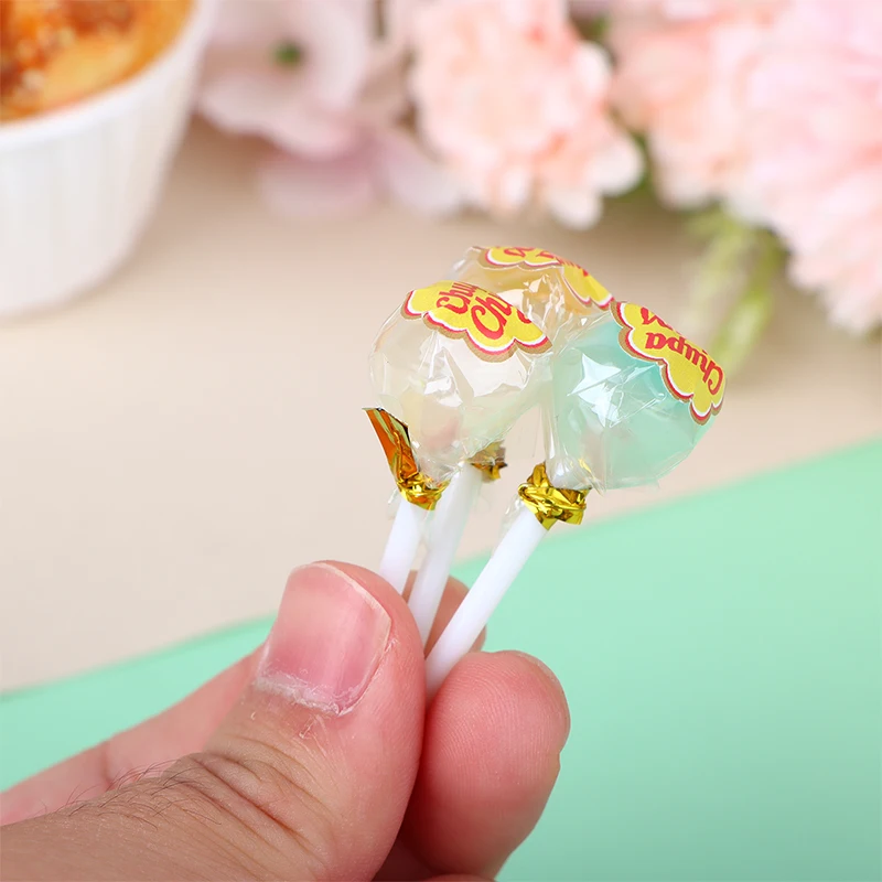 1Pc Random Dollhouse Miniature Lollipop Model 1/12 Mini Simulation Candy Food Toy Doll House Decoration Accessories