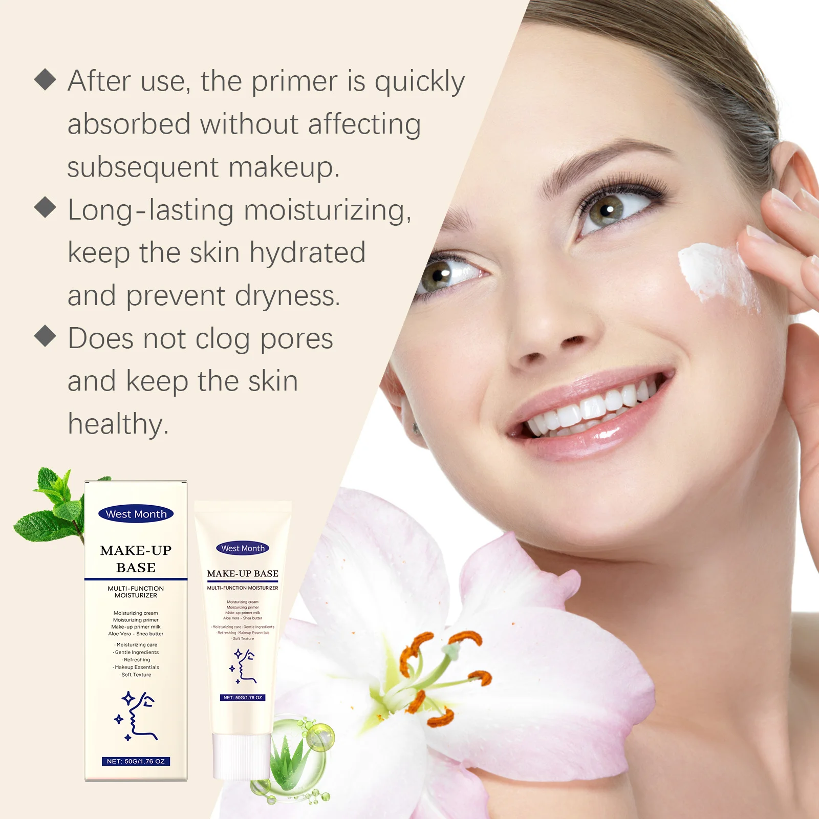 Moisturizing Makeup Primer Long Lasting Hydration Brighten Skin Tone Relieve Dryness Soothe Redness Refresh Face Primer Makeup