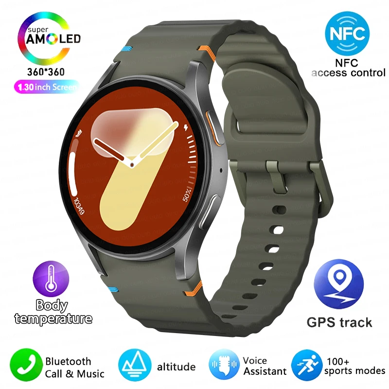 

Super New For Samsung Galaxy Watch7 GPS Track SmartWatch Men AMOLED Always Display Body Temperature Clock BTCall smartwatch Wome