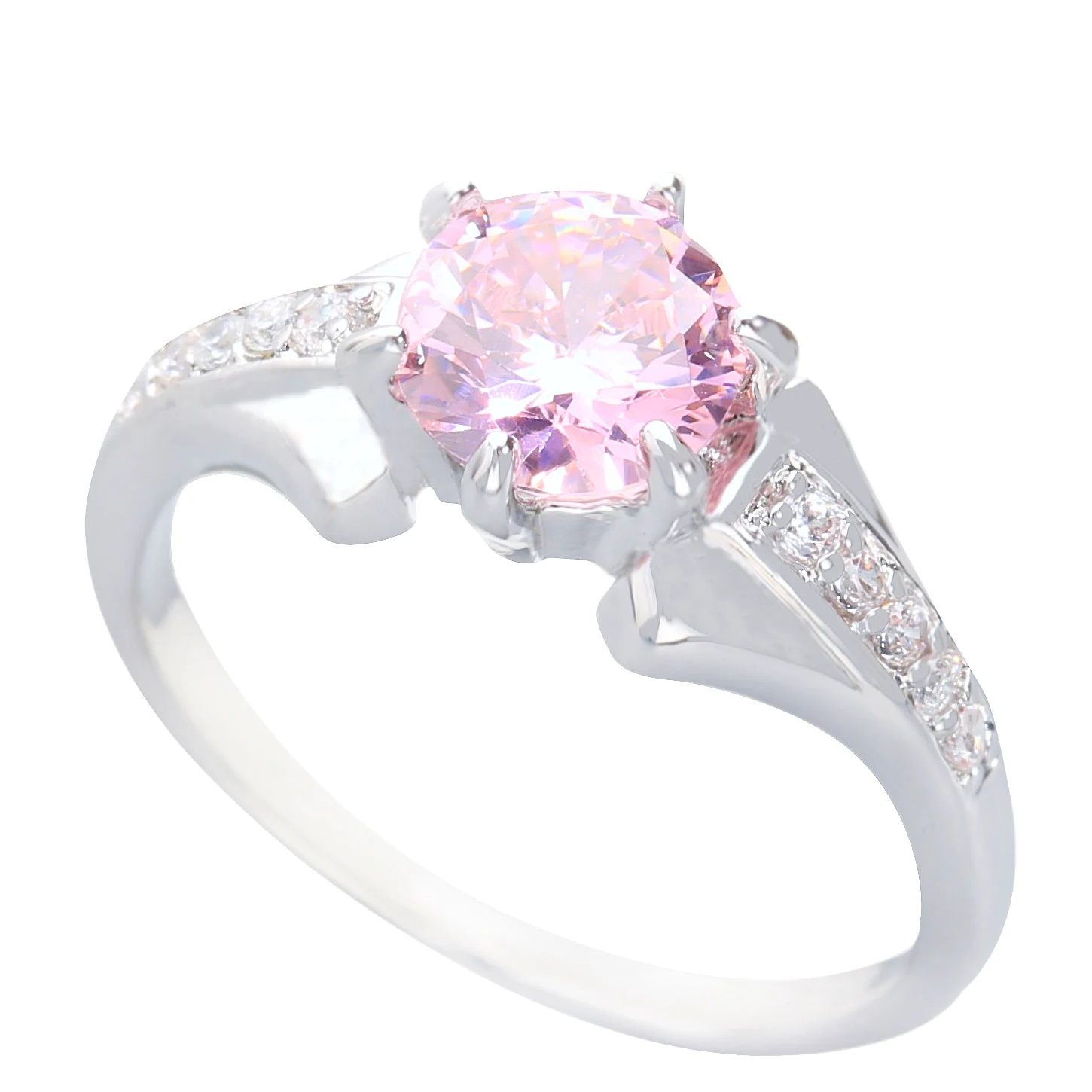 6*6mm Pink Kunzite6  925 Sterling Silver Ring Q0797-F