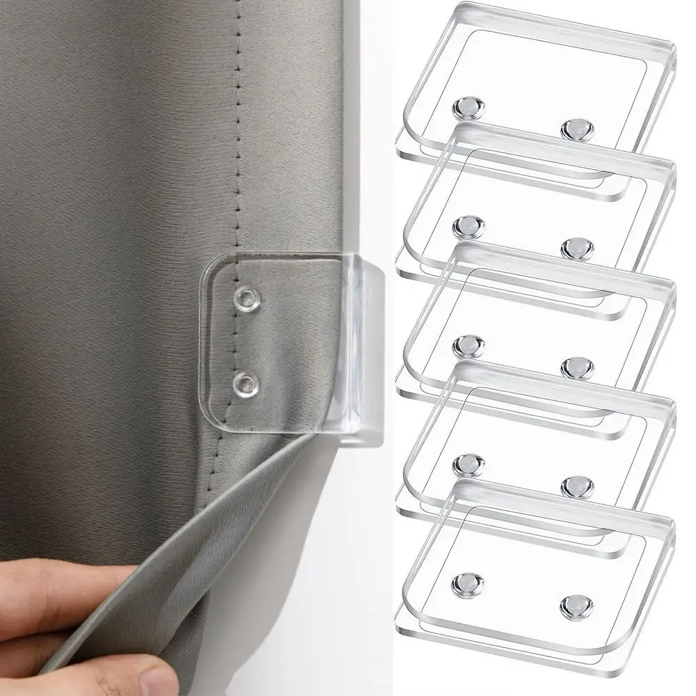 1/2/4/8Pcs Self Adhesive Shower Curtain Clips Practical Anti Splash Spill ABS Anti Slip Bedsheet Clip Shower Curtain Hook