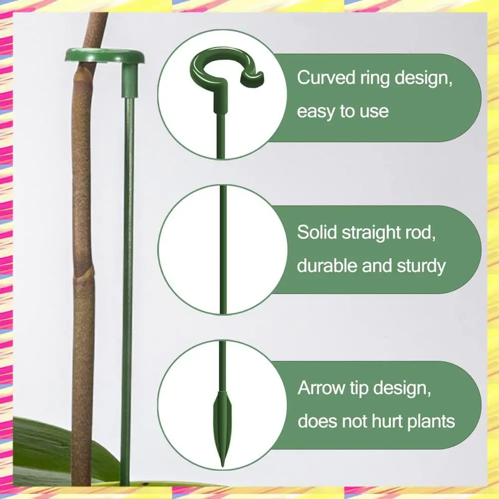 

ABJJ 30 Pcs Plastic Plant Support Rod With 30 Pcs Plant Clips Garden Floral Flower Support Single Stem Support Stake