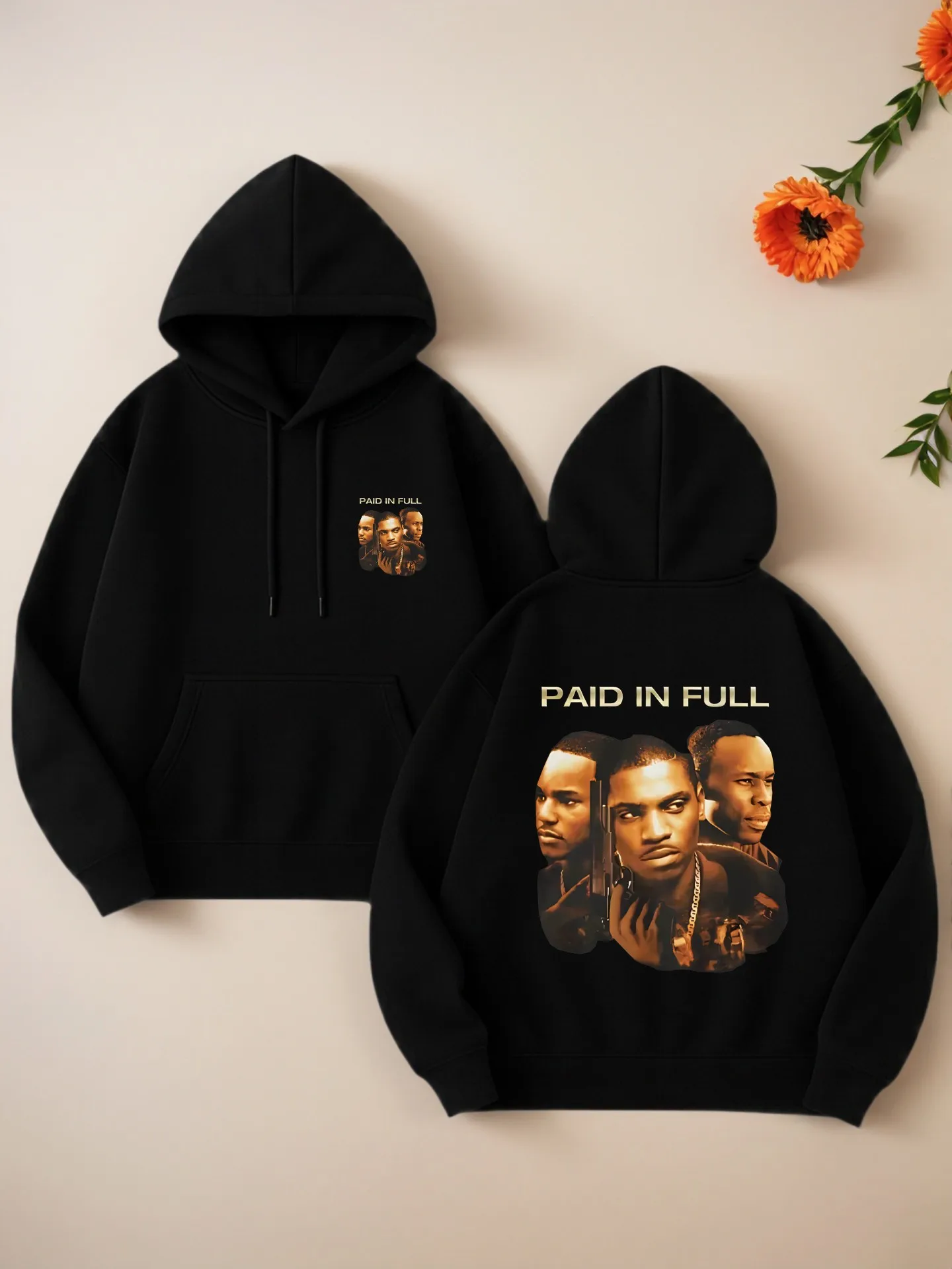 

Graphic Hoodie, Vintage Graphic Print, Streetwear Style, Fleece Lined, Casual Everyday Wear, For Men