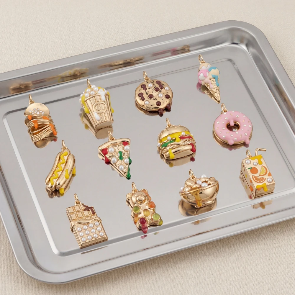 Neue frische und süße Dessert-Serie: Kartoffelchips, Eiscreme, Hot Dog DIY-Anhänger für Schmuck – Detail 4