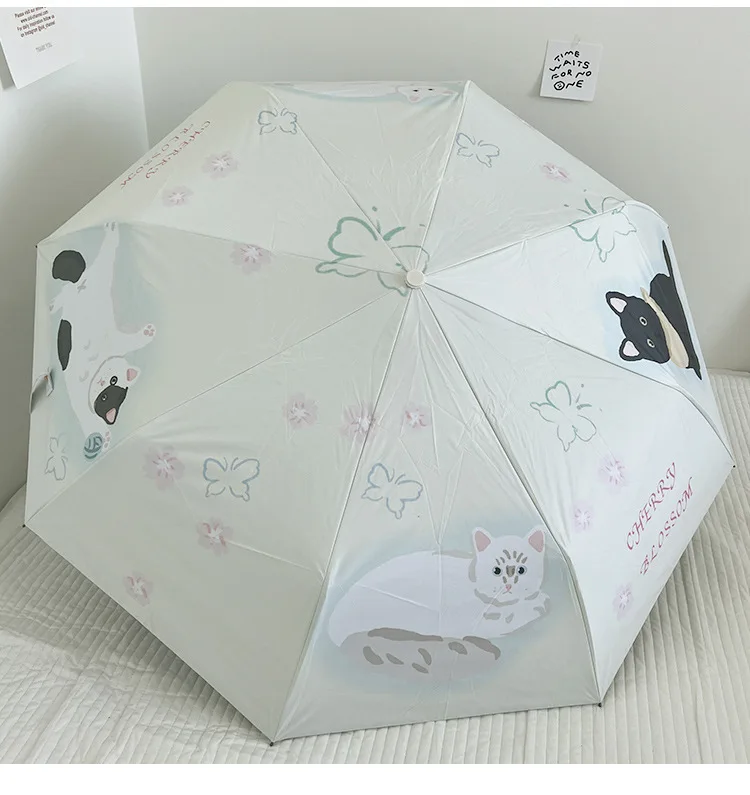 Cat Umbrella Cartoon Full Automatic New Sun Umbrella For Women Strong Guarda Sol