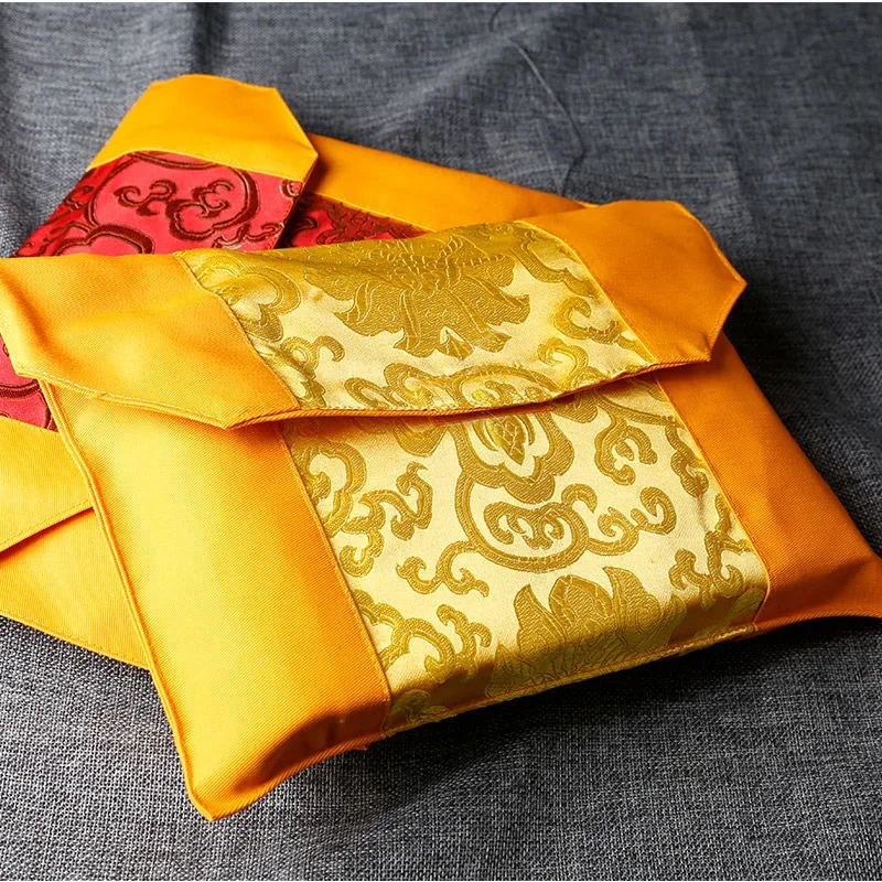 Buddhist Scripture Storage Bag Handicrafts Embroidery Canvas Bag Organizer Auspicious Buddhism Home Gift Decorative