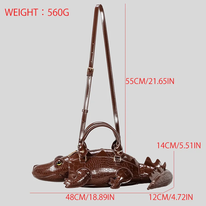 XMESSUN New Trendy Crocodile Shape Handbag for Women,Europe and America Fashion Designer Female Casual Shoulder Crossbody Bag