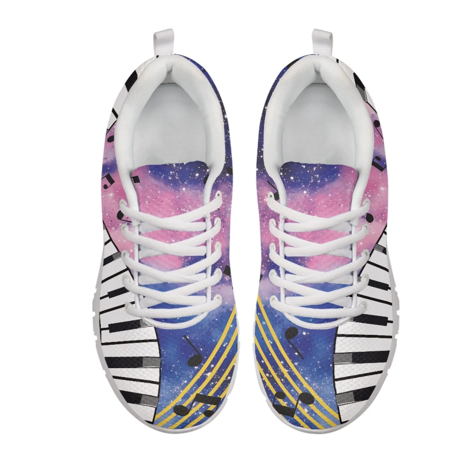 Coloranimal Anti-Slip Lace Up Running Shoes for Womens Women Sneakers for Hunting Galaxy Music Note Theme