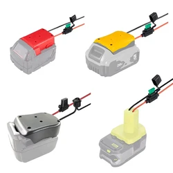 Battery Adapters For Makita/Bosch/Milwaukee/Dewalt/Black&Decker/Ryobi 18V Power Connector Adapter Dock Holder 14 Awg with fuse