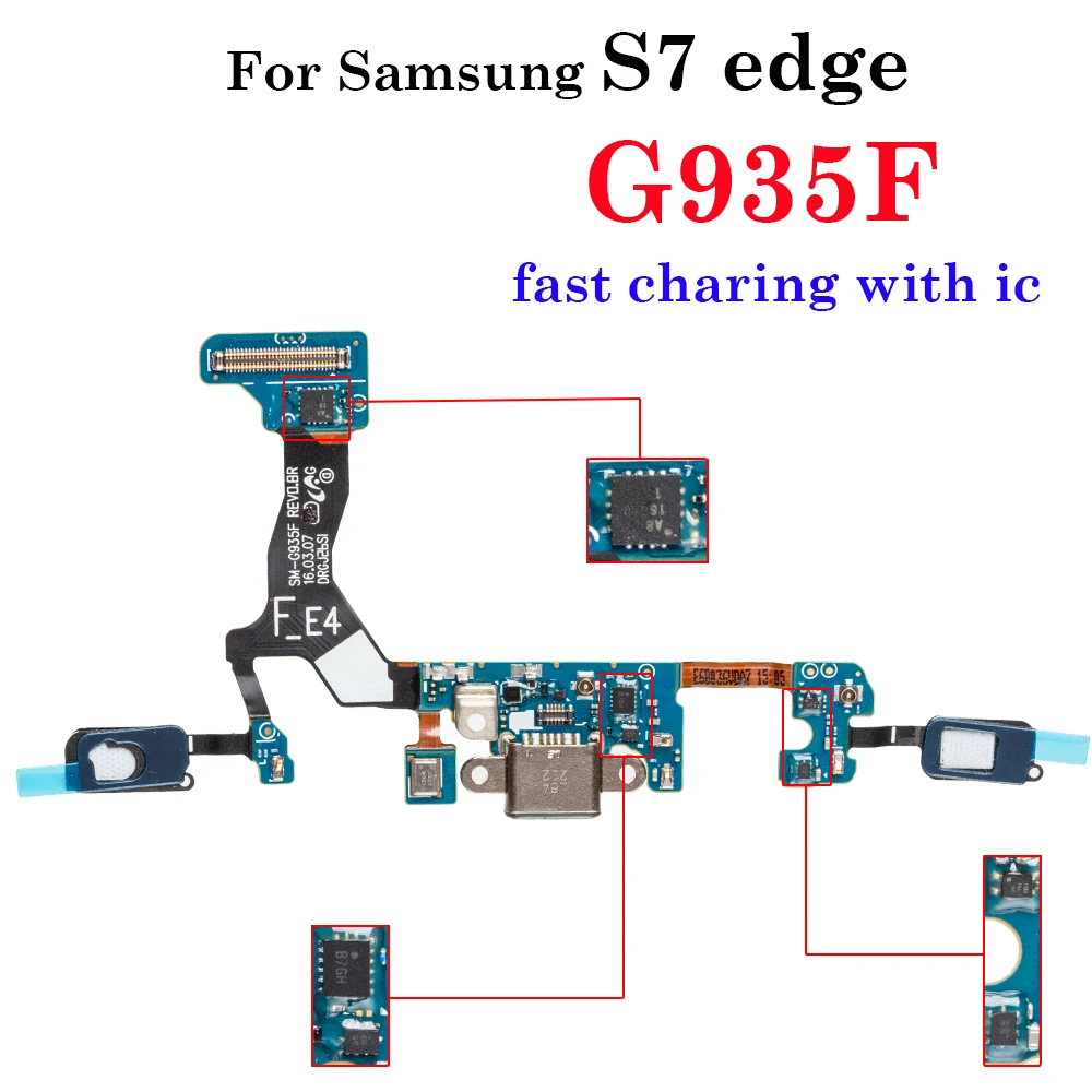 

Pop Fast Charging Port Flex For Samsung Galaxy S7 Edge G935F USB Doct Connector Charger Board Flex With Ic Repair Parts