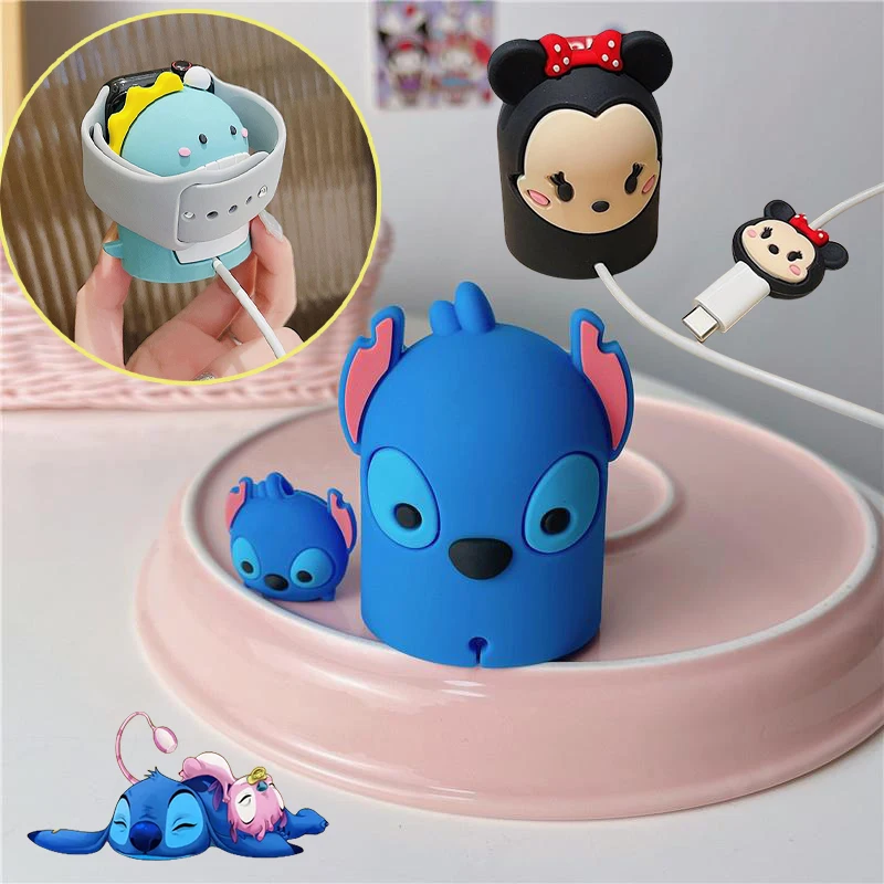 

Disney Mickey Mouse Charger Stand for Apple Watch Soft Silicone Cute Charging Base Stitch Cartoon Desktop Watch Charging Holder