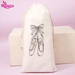 Ruoru Drawstring Ballet Bag White Color dance Bag for Girls Ballerina Pointe Shoes Bags Ballet Dance Accessories