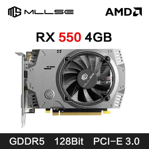MLLSE AMD Radeon RX 550 Scheda grafica video da 4 GB GDDR5 128 bit PCI-E X16 HDMI DP DVI rx 550 Scheda video da gioco desktop da 4 GB