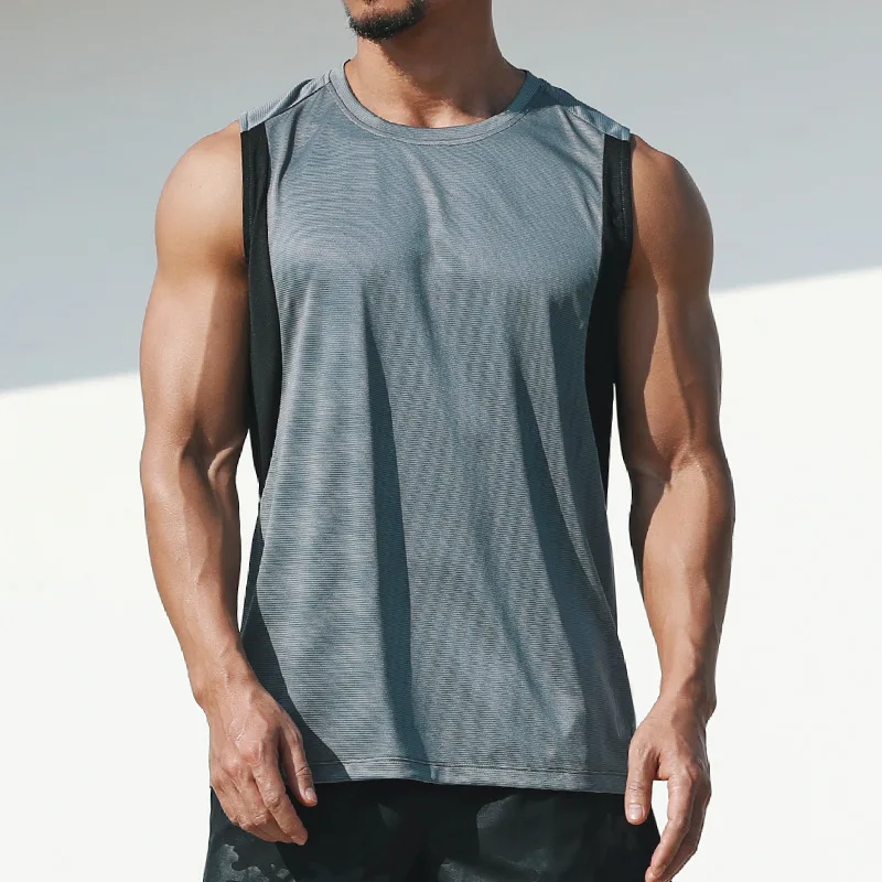 Summer New Quick Drying Tank Top Running Sports T-shirt Men\'s Loose Breathable Leisure Fitness Sleeveless Shirt