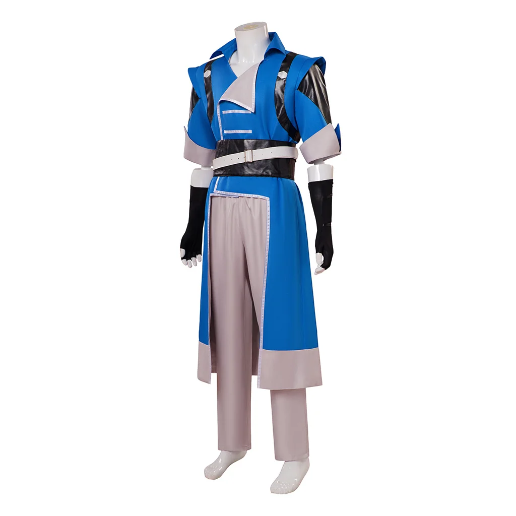 Game Richter Belmont Cosplay Costume Blue Battle Suit  Men's Richter Blue Jacket Pants With Gloves Full Set For Halloween