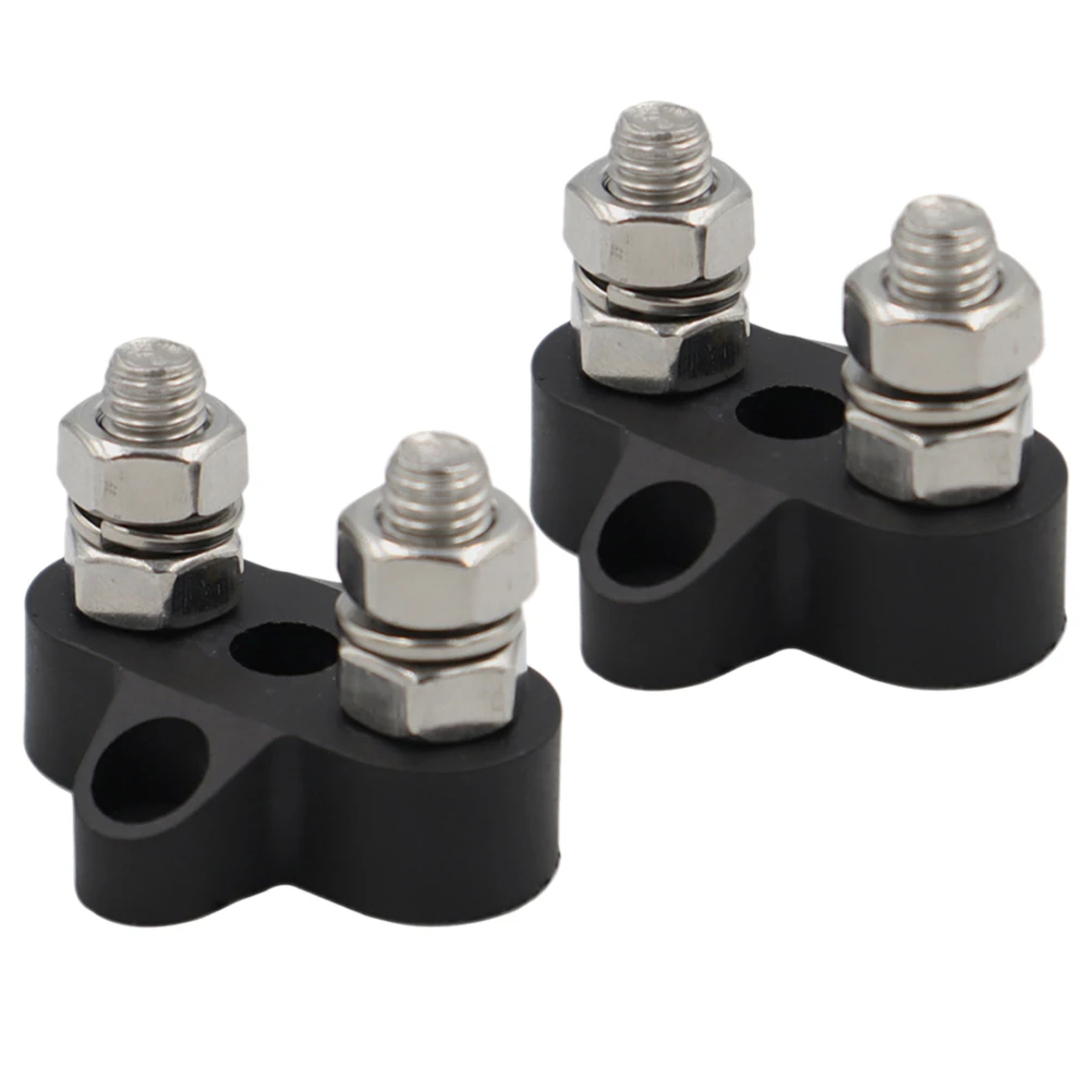

2pcs Terminal 48V Heavy Duty Black *1 Junction Post Block Car Electronics Metal Bus Bar