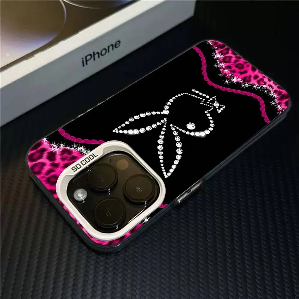 Cartoon Rabbit Printing Play-boy Phone Case For IPhone 16 15 14 13 12 11 17 Pro MAX Plus Pro Matte Shockproof Cover