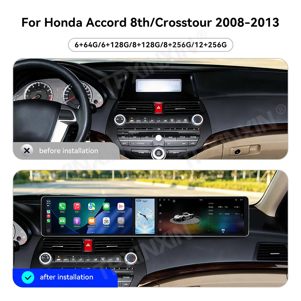 Touch Screen Car Radio For Honda Accord 8th Crosstour 2008-2013 Android GPS Automotive Multimedia Auto Radio Stereo Receiver