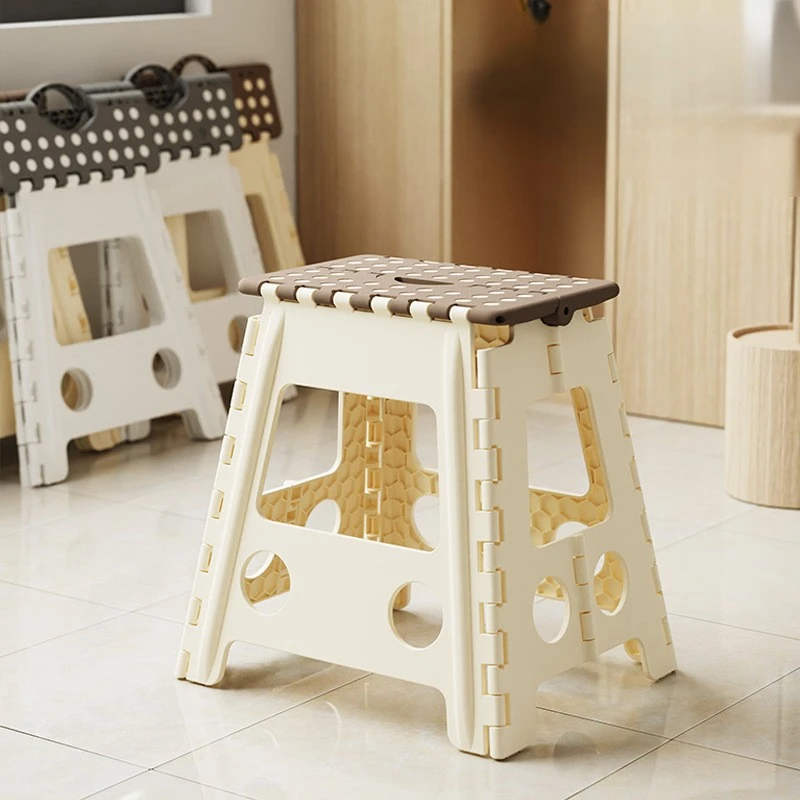 Folding Stool Plastic Non-Slip Thickened Portable Camping Stool Modern Minimalist Lightweight Foldable Seat for Outdoor Home