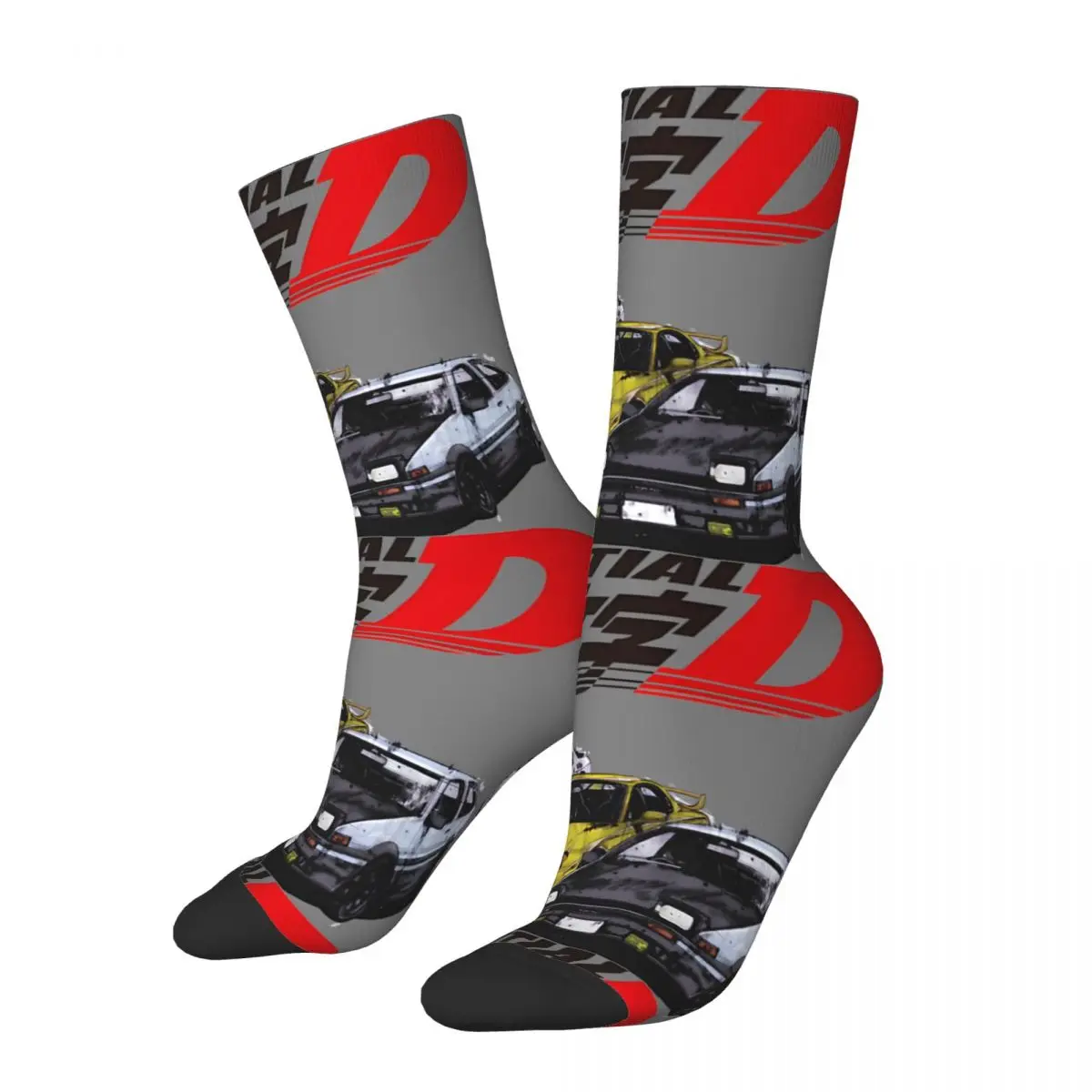 Crazy compression RX7 Sketch Y2k Sock for Men Vintage Initial D Seamless Pattern Crew Sock Novelty