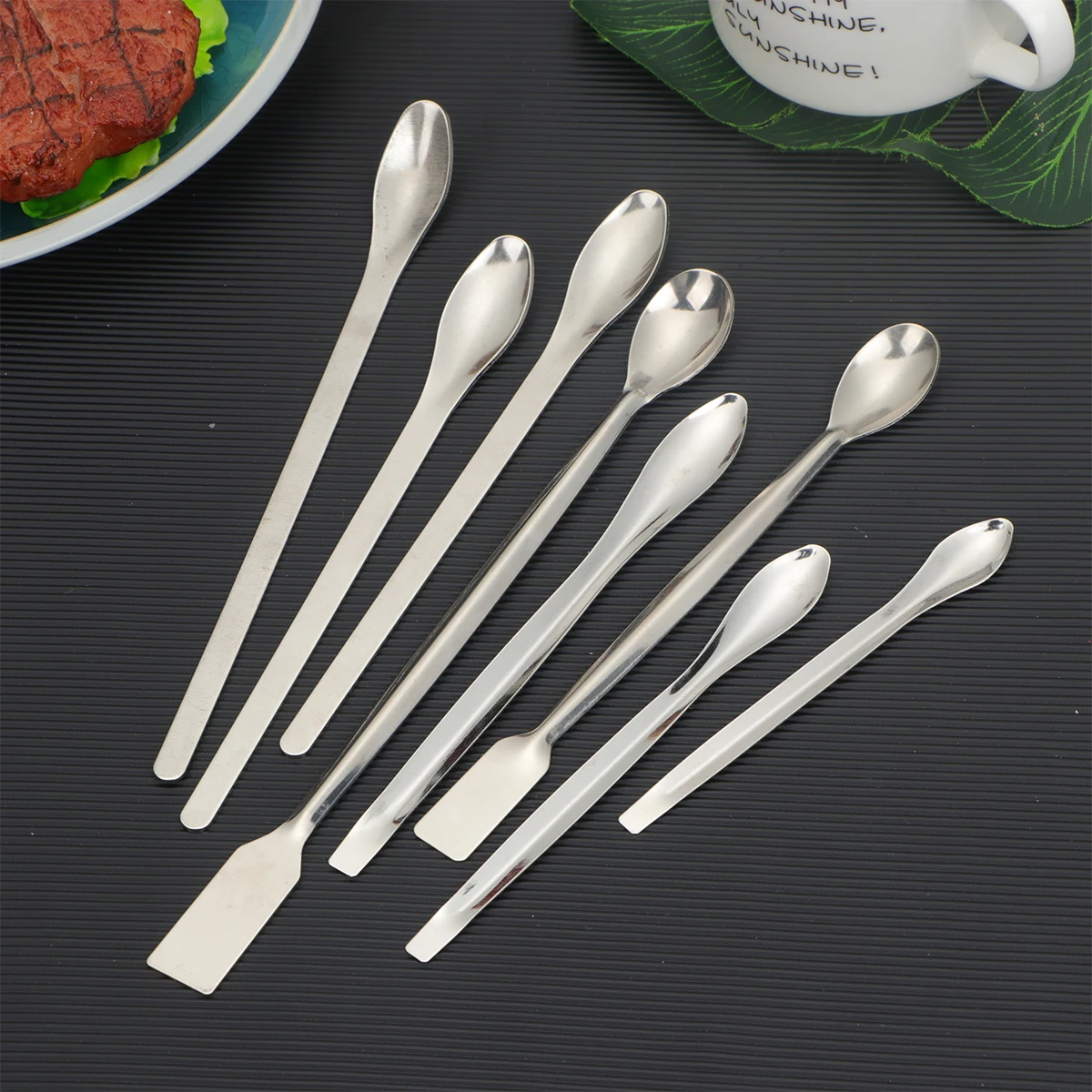 

15pcs Stainless Steel Sampling Reagent Micro Lab Long Handle Medicine Granules Kitchen Use Silver