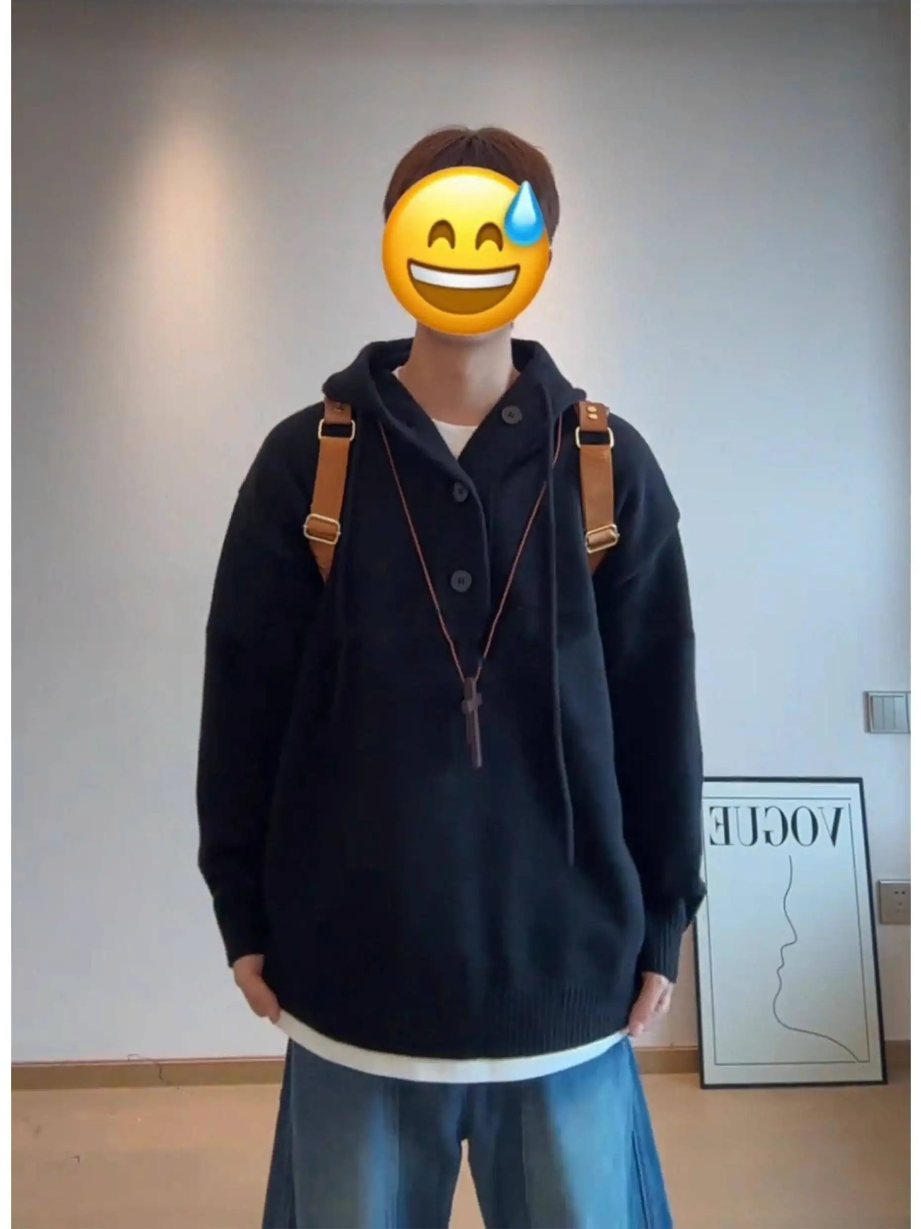 

Мужской кардиган-худи Cleanfit: вязаный, мягкий, из полиэстера, в стиле ретро-преппи, для зимы, повседневный