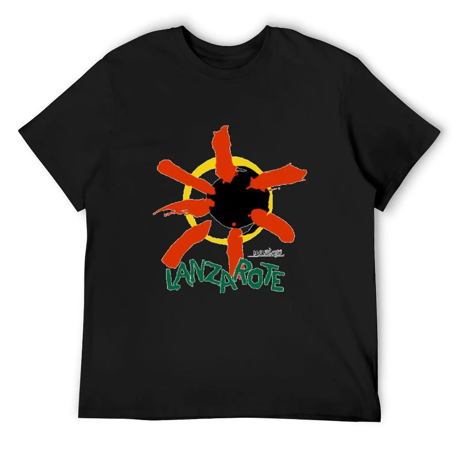 Lanzarote Manrique Sun Volcano Symbol T-Shirt oversized quick drying cotton graphic tees anime tshirt T-shirt men