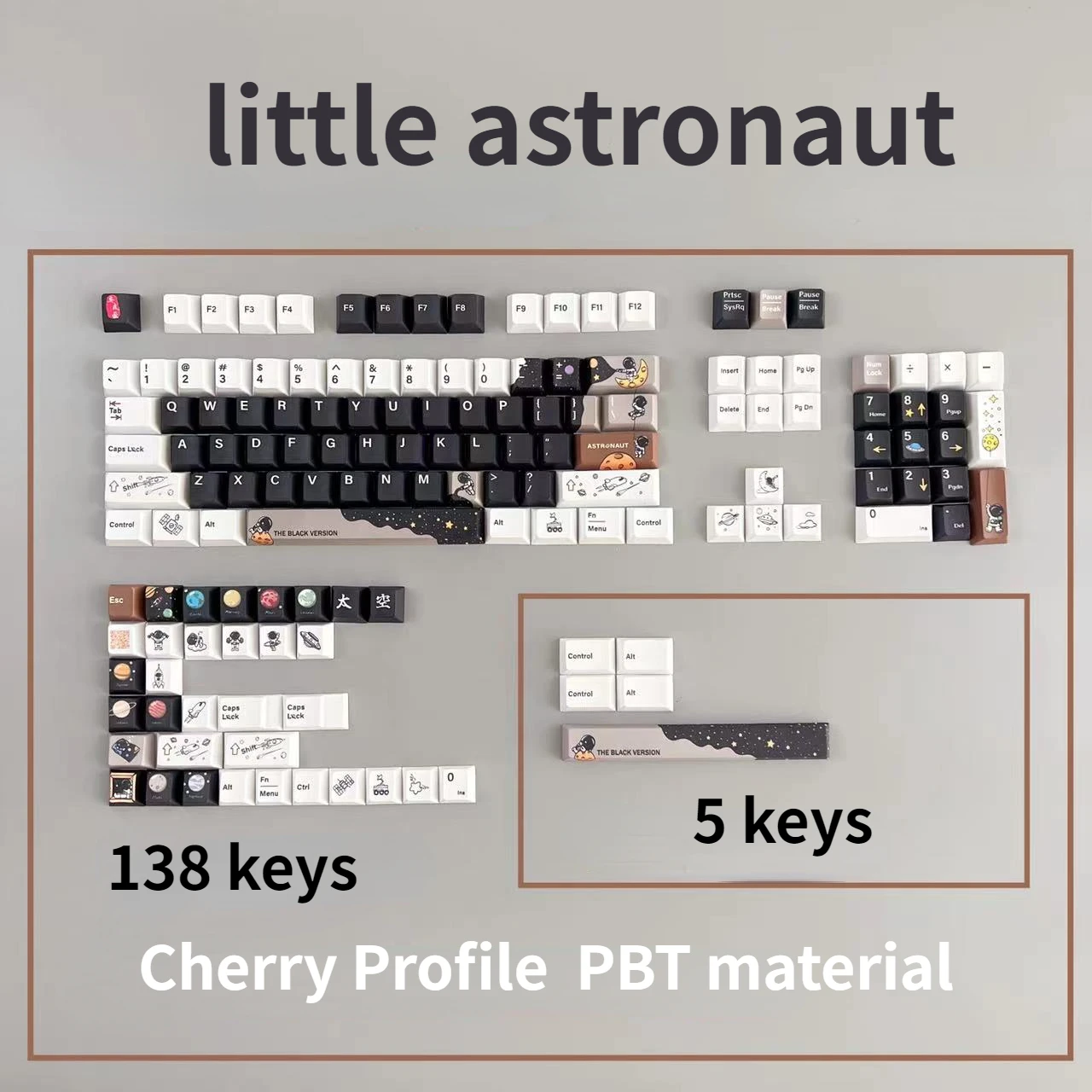 138/143 teclas keycap pouco astronauta pbt keycaps cherry perfil para 61/64/68/87/104/108 teclado mecânico