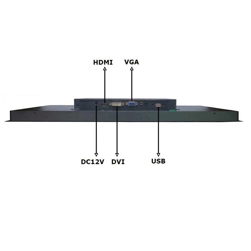 Zhixianda 15 Inch Open Frame Monitor1024*768 Resistive Capacitive Touch  Industrial Grade Display  With DVI HDMI VGA  Interface