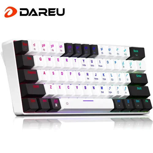Imagen 1 del producto DAREU EK861S Teclado mecánico con cable RGB 61 teclas interruptores rojos teclas ABS vuelco de tecla N con pies magnéticos