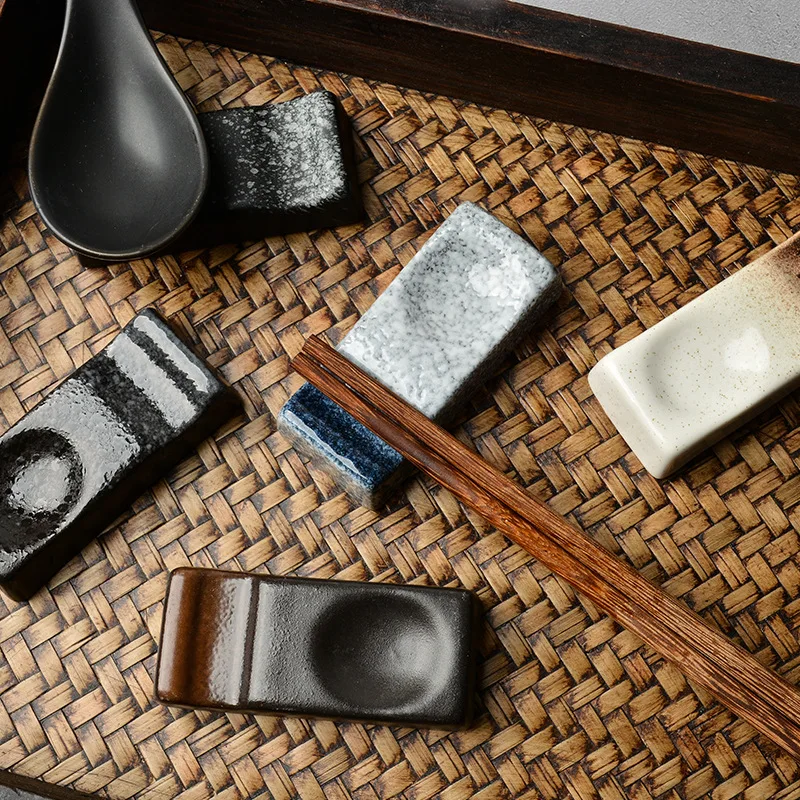 LMM Japanese dining table chopstick rack holder ceramic rack spoon household exquisite chopstick rack holder