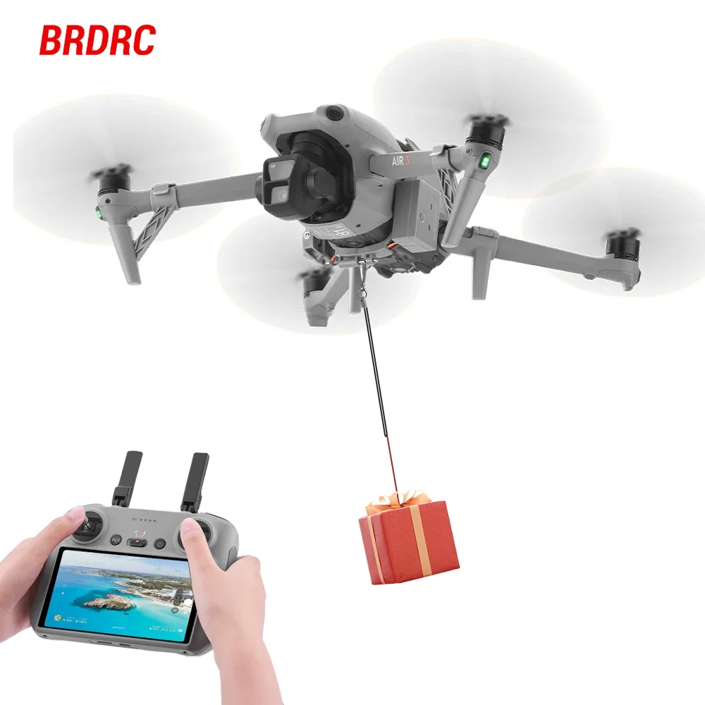 BRDRC Airdrop System for DJI Air 3S Quick Release Thrower for Fishing Marriage Gifts Drone Rescue Accessories