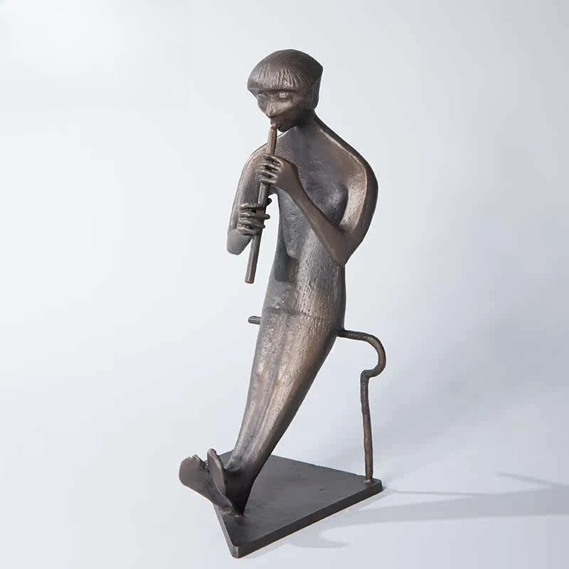Bronze figure sculpture artwork Raymond original ornament study decoration light luxury