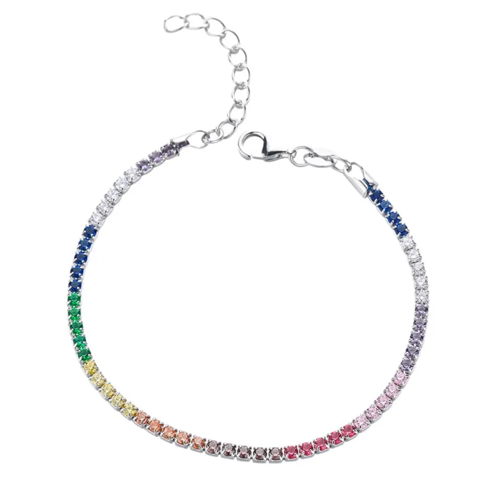 

Luxury 925 Sterling Silver Cubic Zirconia Diamond Inset Shaped Women Girls Gold Plated Bracelet Sets