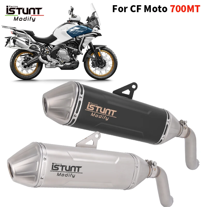 Slip On For CFmoto 700MT 700 MT 2025 2026 Motorcycle Exhaust Escape Mid Link Pipe Moto Stainless steel Mid Link Pipe Muffler
