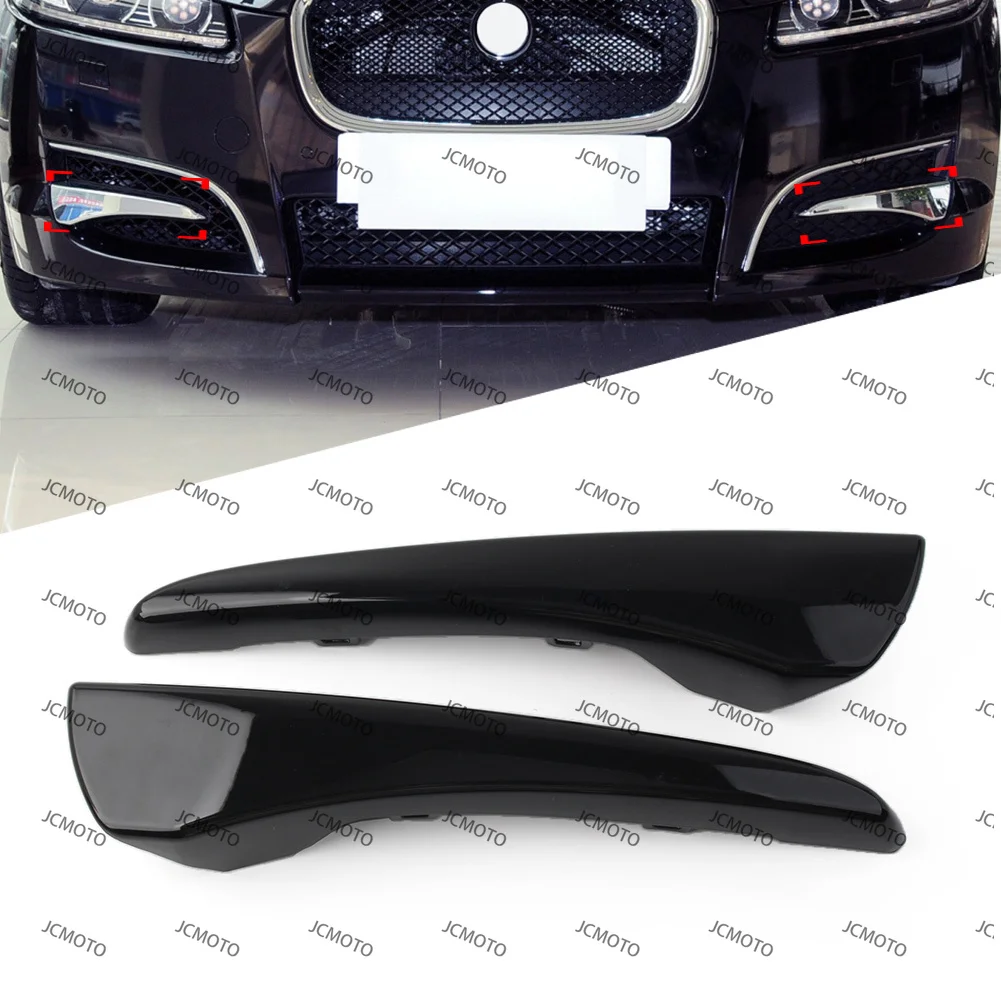 Glossy Balck Car Front Bumper Insert Lower Molding Trim For Jaguar XF 2012-2015 C2Z20503 C2Z20499 Car Accessories