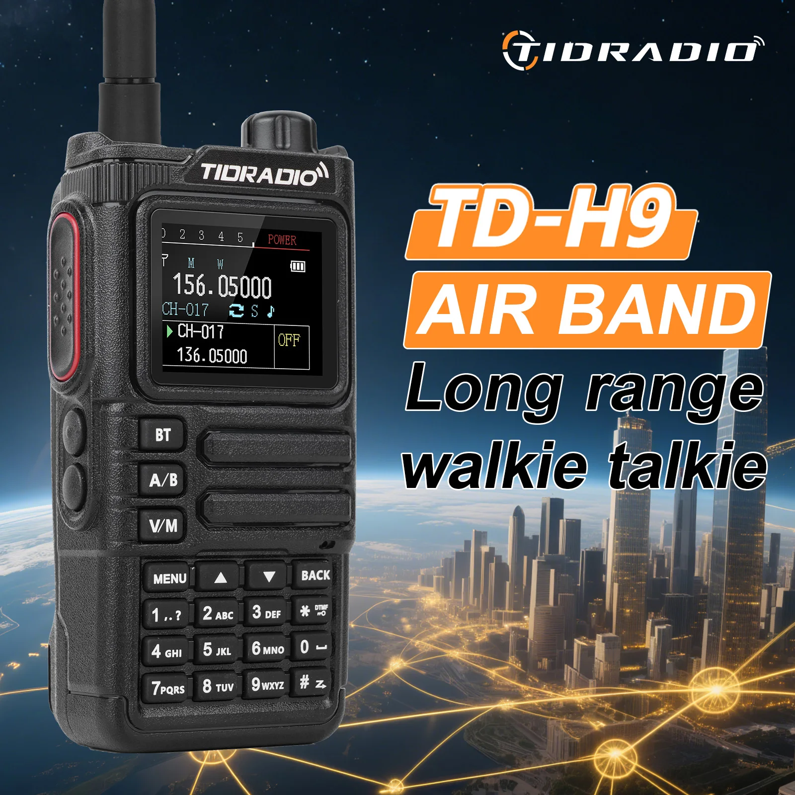 TIDRADIO TD-H9 10W Long Range Walkie Talkie Radio Air Band APP Wireless Programming APRS GPS Walkie-talkies NOAA  Talkie Walkie