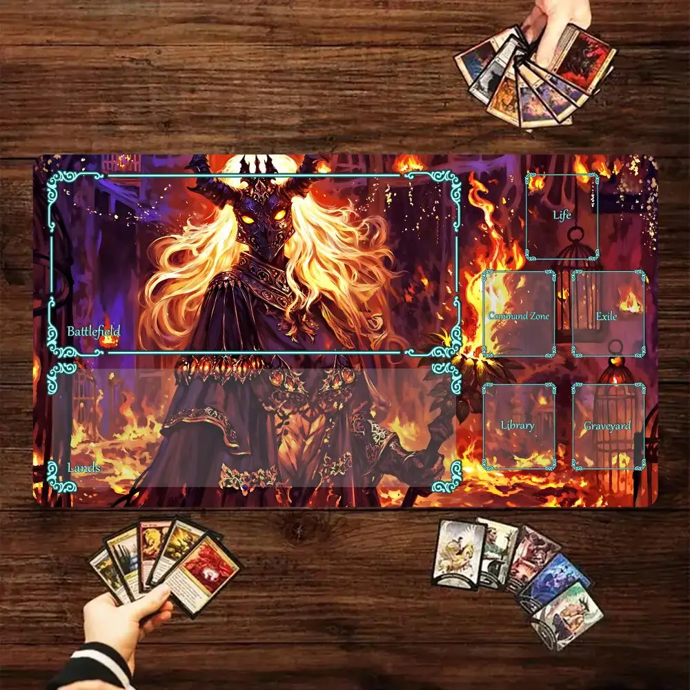 

Game-specific Magic Playmat Card Gaming Mat with zone Fantasy Samurai theme mtgtgathering gaming mats Commander Battle playmat