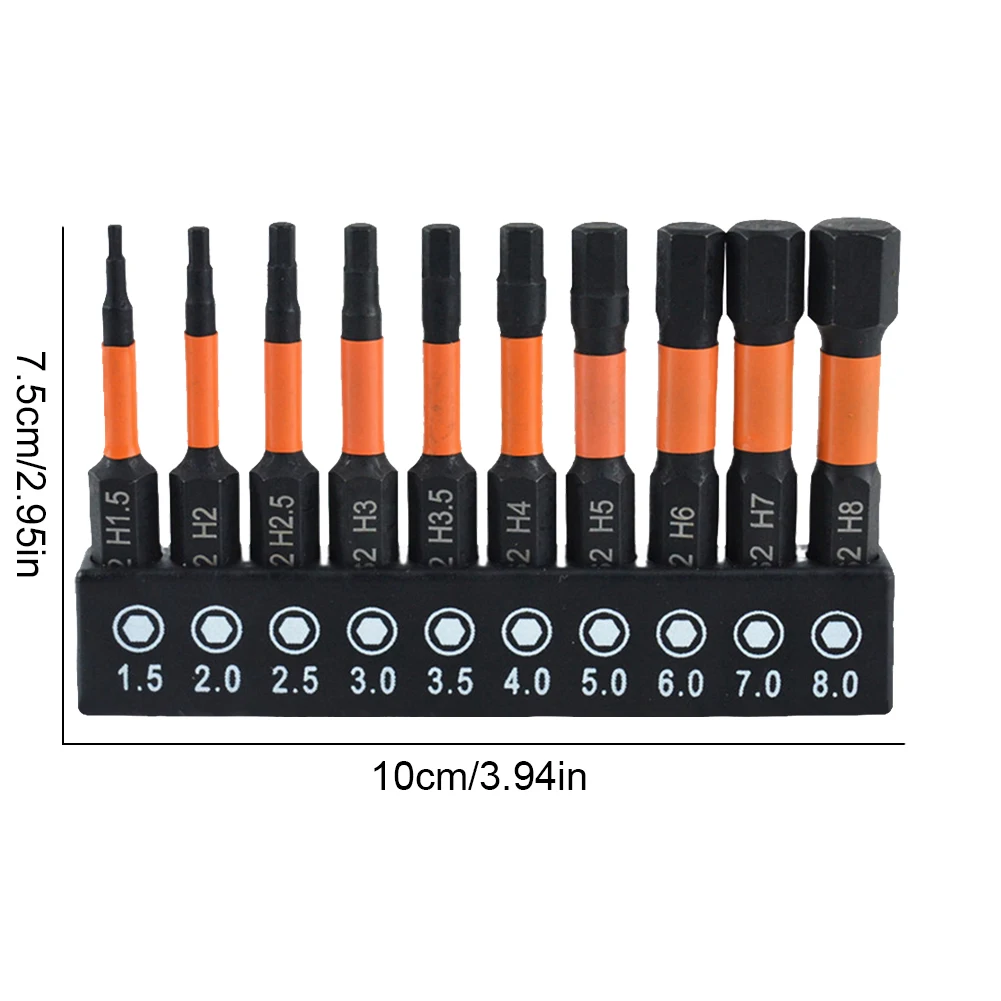 10/20 pezzi set di punte da trapano per chiave a brugola metrica e SAE 1/4 set di punte esagonali con codolo esagonale 2 in set di punte da trapano con chiave a brugola lunga punte esagonali magnetiche