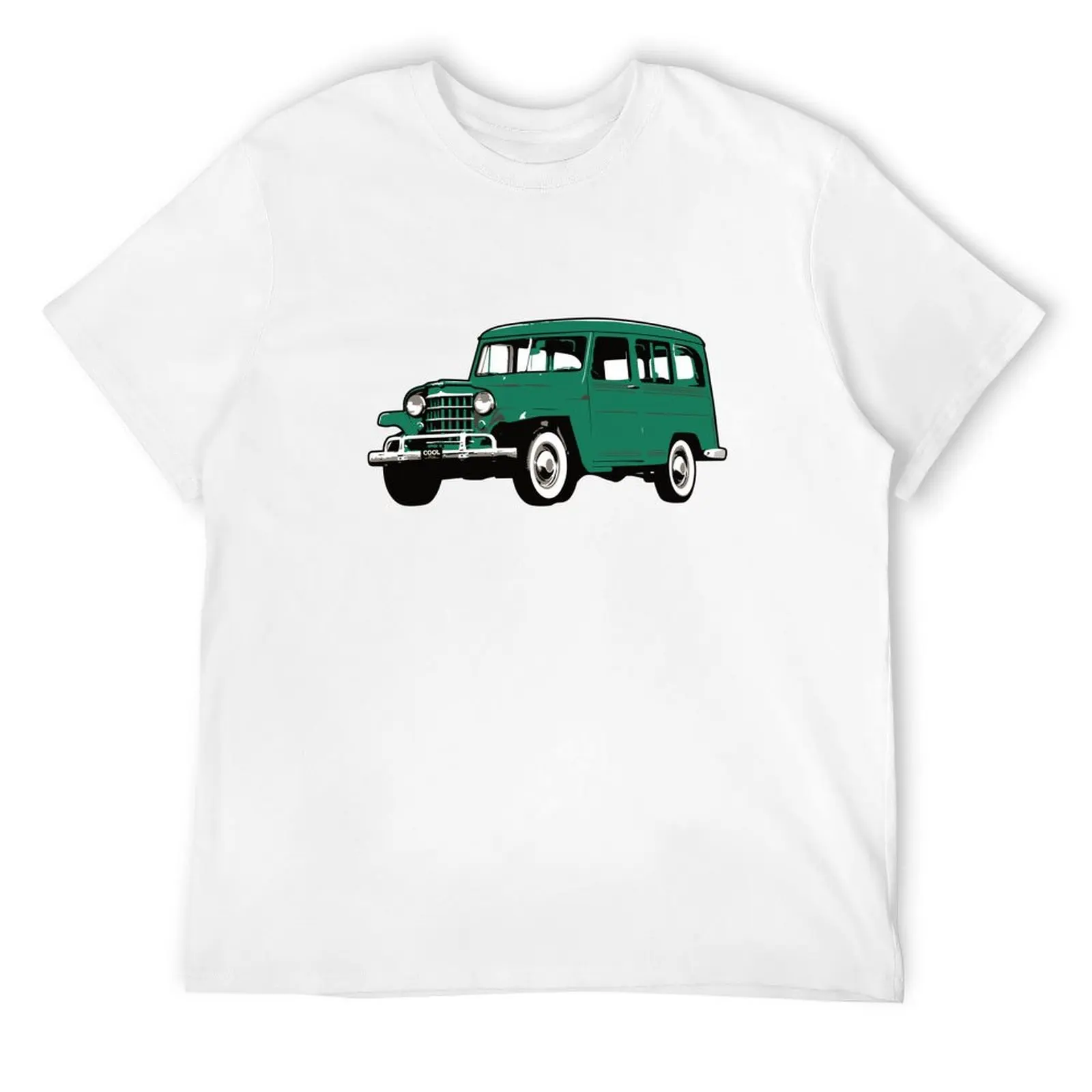 Green Vintage Station Wagon T-Shirt blue archive customizeds t shirts for men graphic