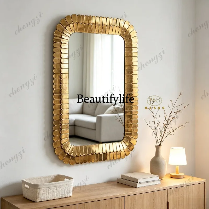 Bathroom mirror American retro background wall decorative mirror Wash table makeup mirror European entrance