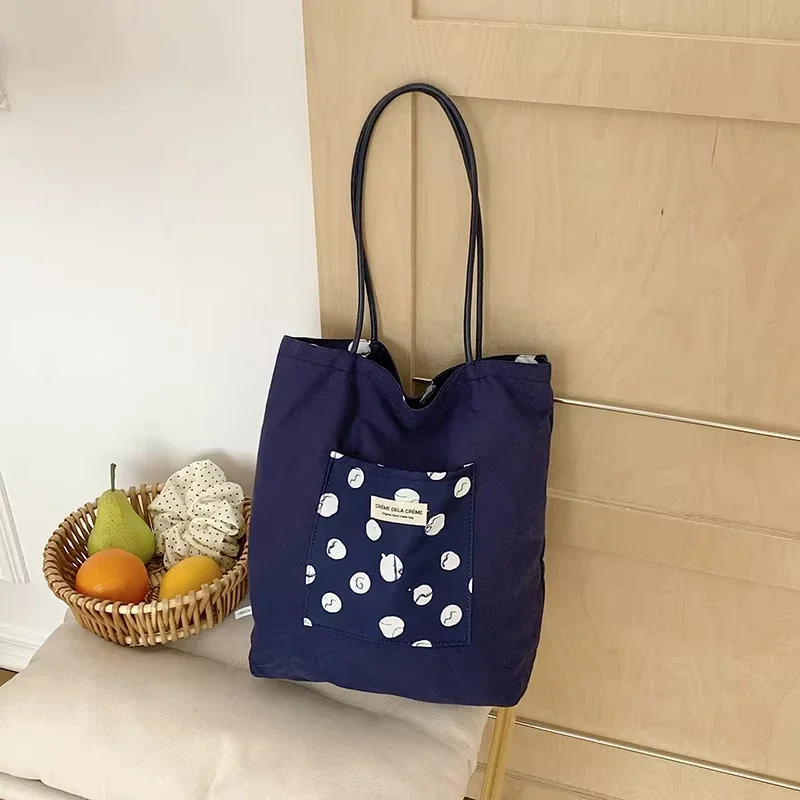 Wendbare Umhängetasche, gepunkteter Vintage-Stil im französischen Stil, Batik-Canvas-Tragetasche, vielseitige Bohemian-Handtasche für Damen – Detail 14