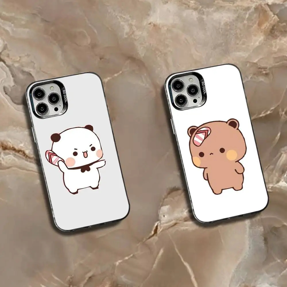 

Cute Cartoon B-BUBU D-DUDU Phone Case For iPhone 16,15,14,13,12,11,Mini,Pro,SE,MAX White Matte Shockproof Cover