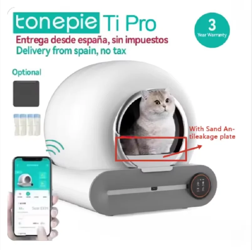 

Tonepie 2024 New 65L Automatic Smart Cat Litter Box Self Cleaning Fully Enclosed Cat Litter Box Pet Toilet Litter Tray