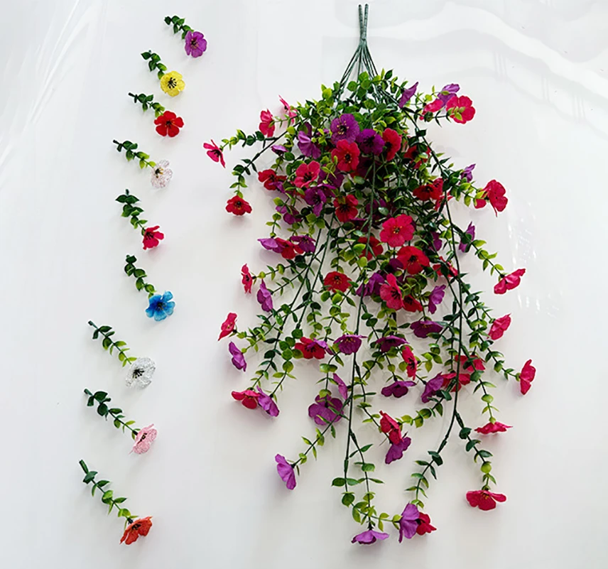 Eucalyptus Simulation Flowers Realistic Artificial Flowers Greenery Decoration Violet Flowers Plastic Fake Flowers