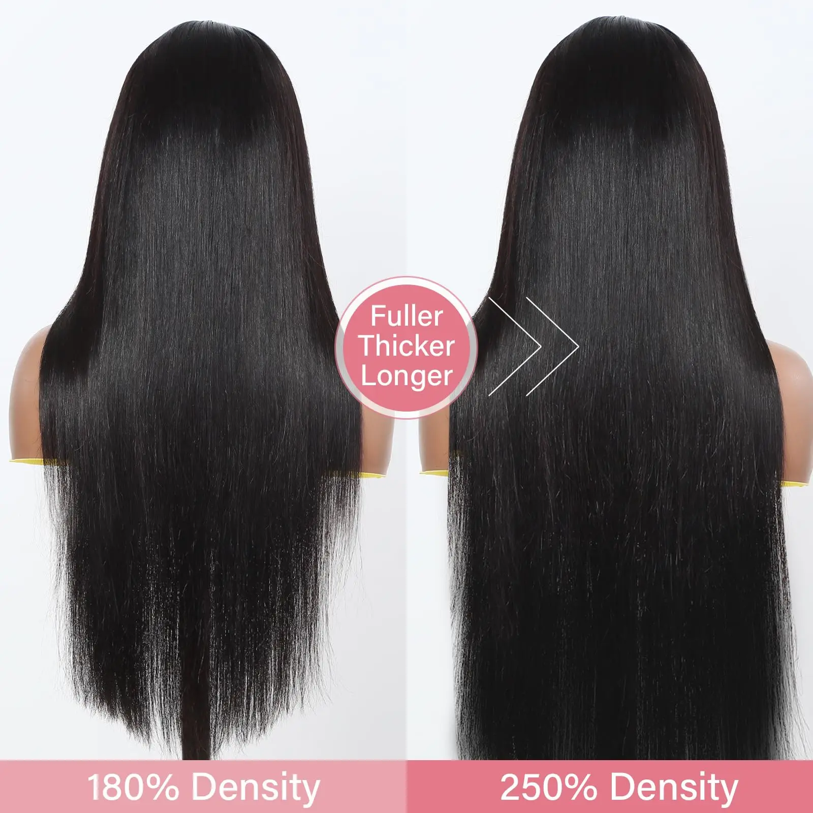 40インチ 360レースフロントウィッグ 人毛 200密度 ボーンストレートウィッグ 13x6 HD透明レースフロントウィッグ ブラジル人毛ウィッグ