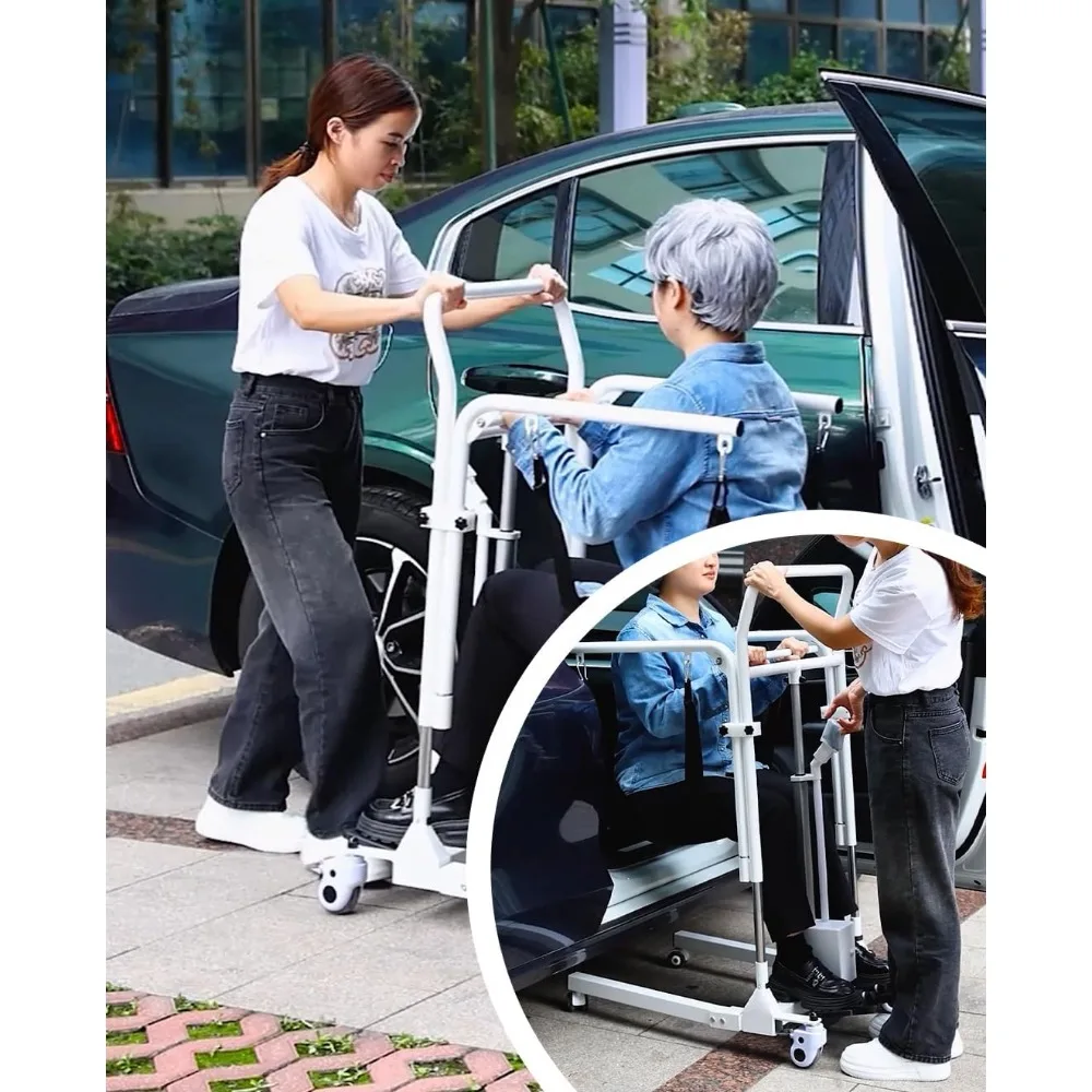 Electric Patient Lift Transfer Chair for Home Use Seniors Easy-Assembly and Heavy-Duty, Foldable,Portable Patient Transfer
