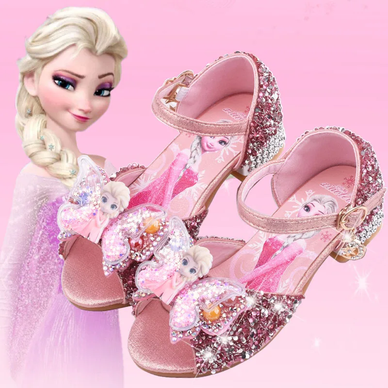 

Frozen Elsa Girls High-heeled Sandals 2024 Summer Children's Princess Shoes Large Size Shoes Show Shoes Exquisite Beauty