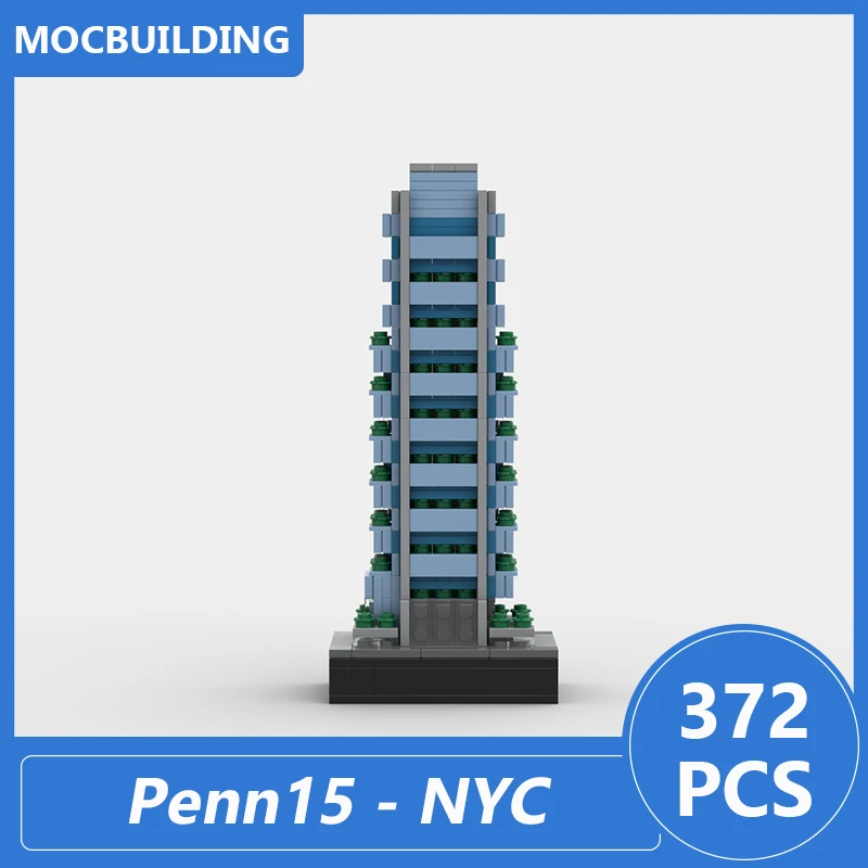 Penn15-nyc modelo moc blocos de construção diy montar tijolos arquitetura educacional exibição criativa coletar brinquedos presentes 372 pçs