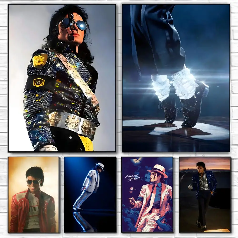 King of Pop M-Michael Singer J-Jackson Poster  Self-adhesive Art Waterproof Paper Sticker Coffee House Bar Room Wall Decor